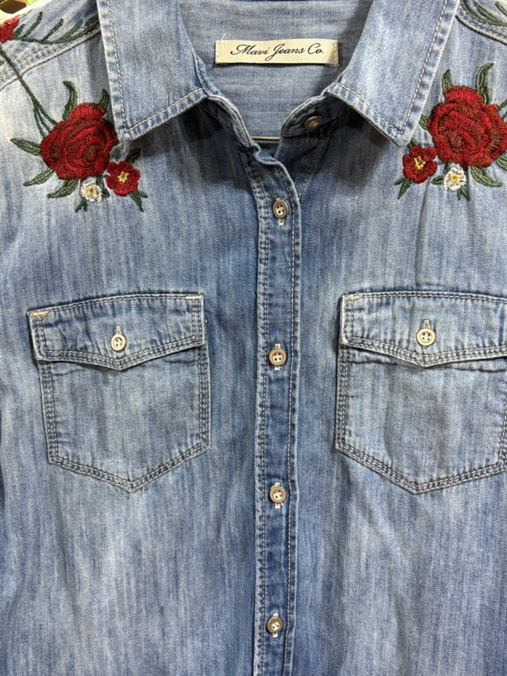 🔴SOLD🔴Mavi Embroidered Denim Shirts - Picture 3 of 4